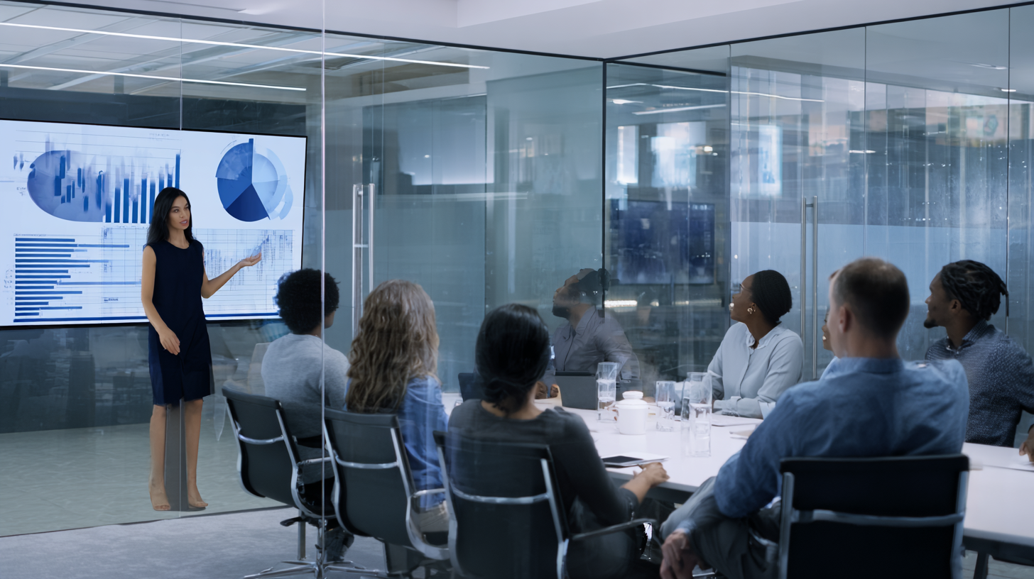 Executive training in a modern glass boardroom