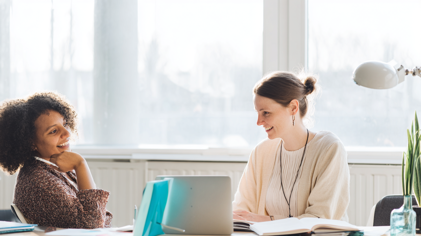 One-to-one coaching session in a bright office